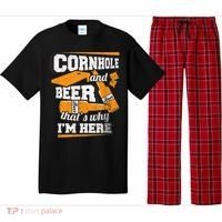 Cornhole And Beer That's Why I'm Here Funny Cornhole Pajama Set thumb 0