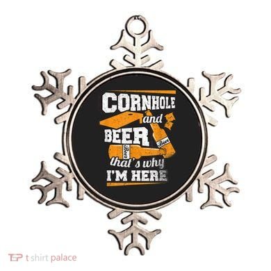 Cornhole And Beer That's Why I'm Here Funny Cornhole Ornament