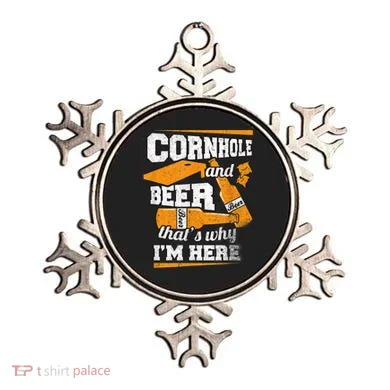 Cornhole And Beer That's Why I'm Here Funny Cornhole Ornament