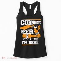 Cornhole And Beer That's Why I'm Here Funny Cornhole Women's Tank Top thumb 0