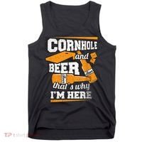 Cornhole And Beer That's Why I'm Here Funny Cornhole Tank Top thumb 0