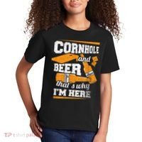 Cornhole And Beer That's Why I'm Here Funny Cornhole Kids T-Shirt thumb 2