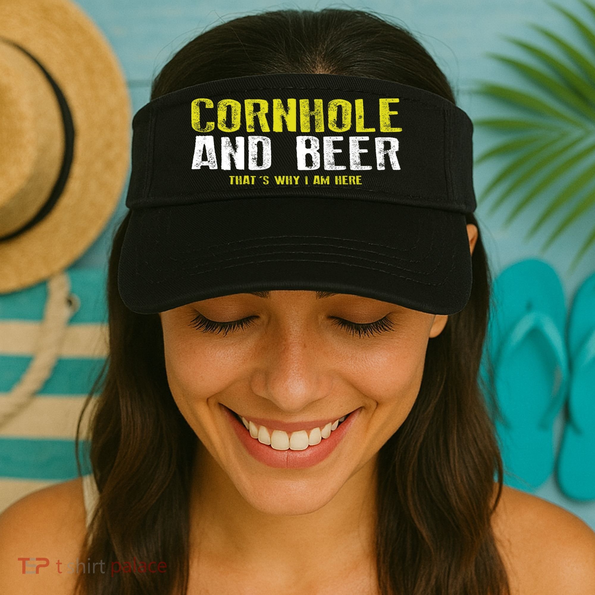 Cornhole And Beers Funny Gift Visor