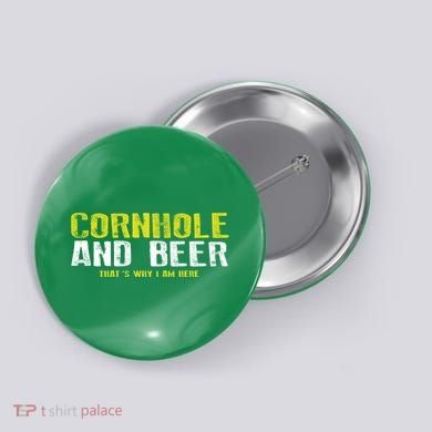 Cornhole And Beers Funny Gift Button