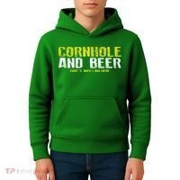 Cornhole And Beers Funny Gift Kids Hoodie thumb 4