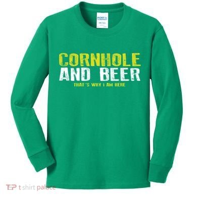 Cornhole And Beers Funny Gift Kids Long Sleeve Shirt