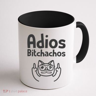 Cat Adios Bitchachos Cinco De Mayo Middle Finger Coffee Mug back