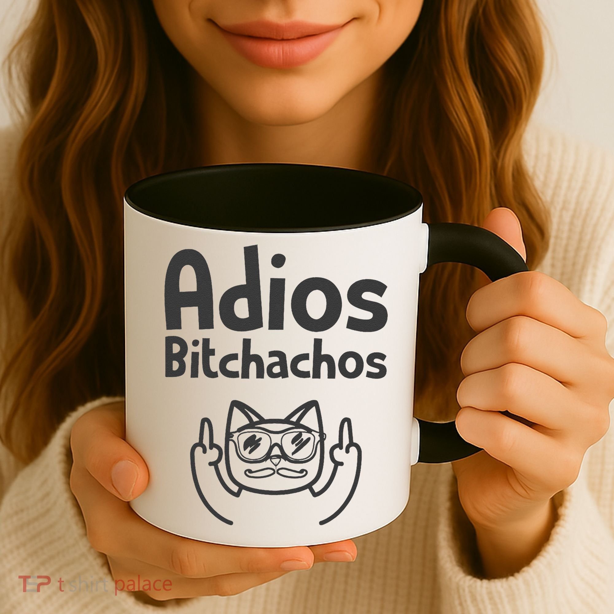 Cat Adios Bitchachos Cinco De Mayo Middle Finger Coffee Mug