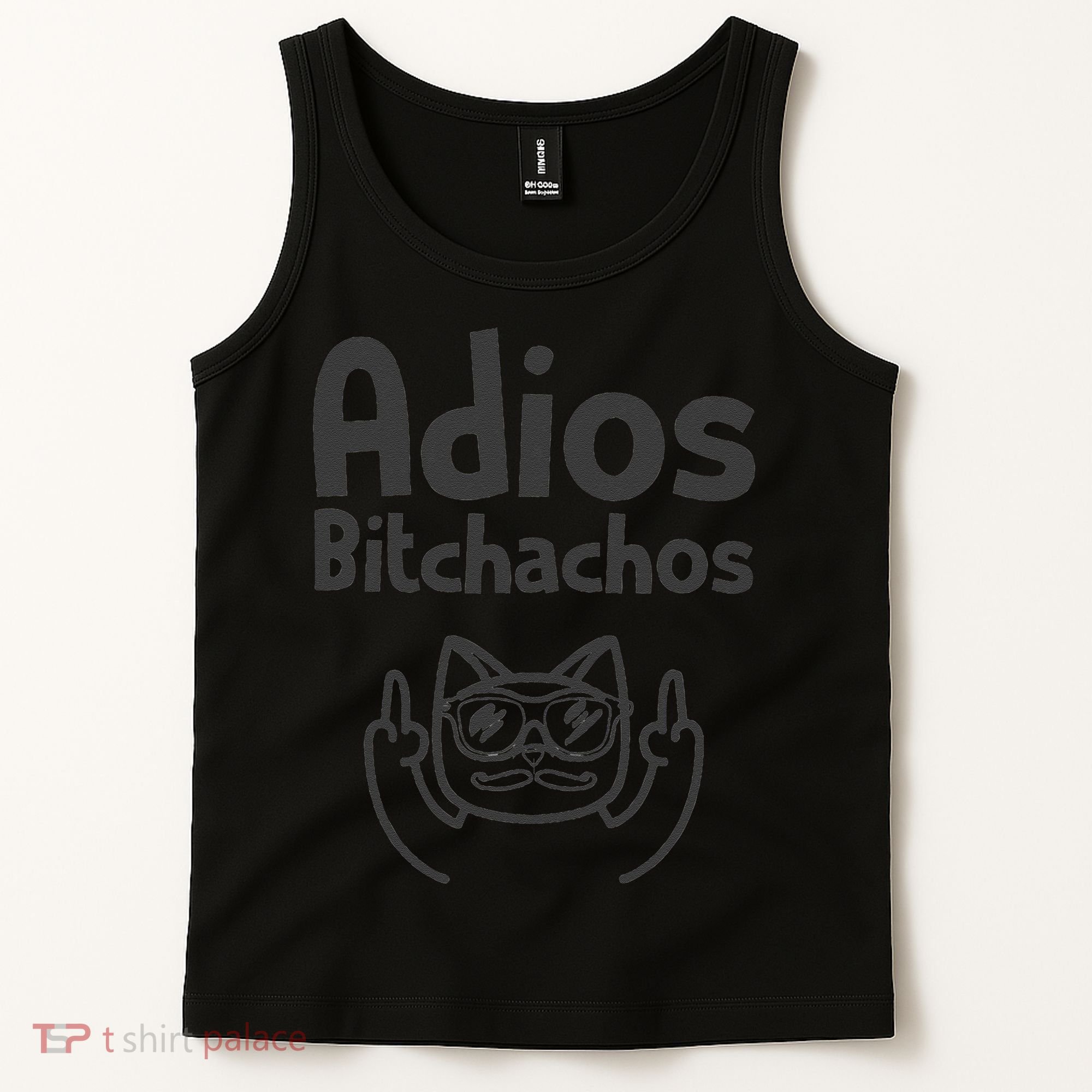 Cat Adios Bitchachos Cinco De Mayo Middle Finger Tank Top