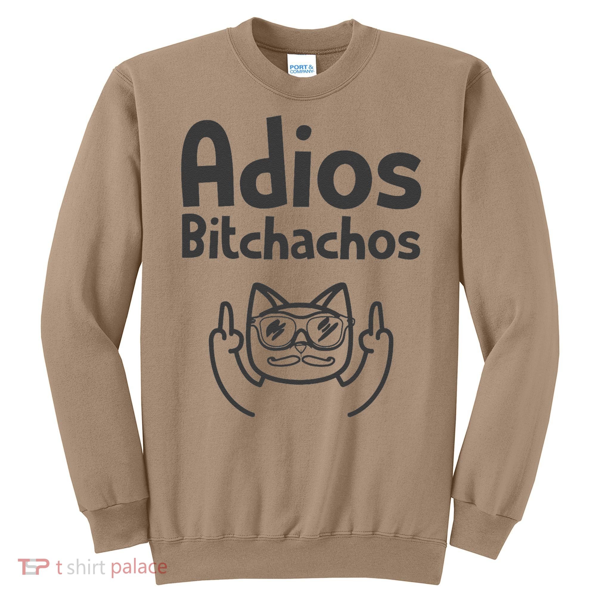 Cat Adios Bitchachos Cinco De Mayo Middle Finger Sweatshirt