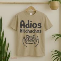 Cat Adios Bitchachos Cinco De Mayo Middle Finger T-Shirt thumb 2