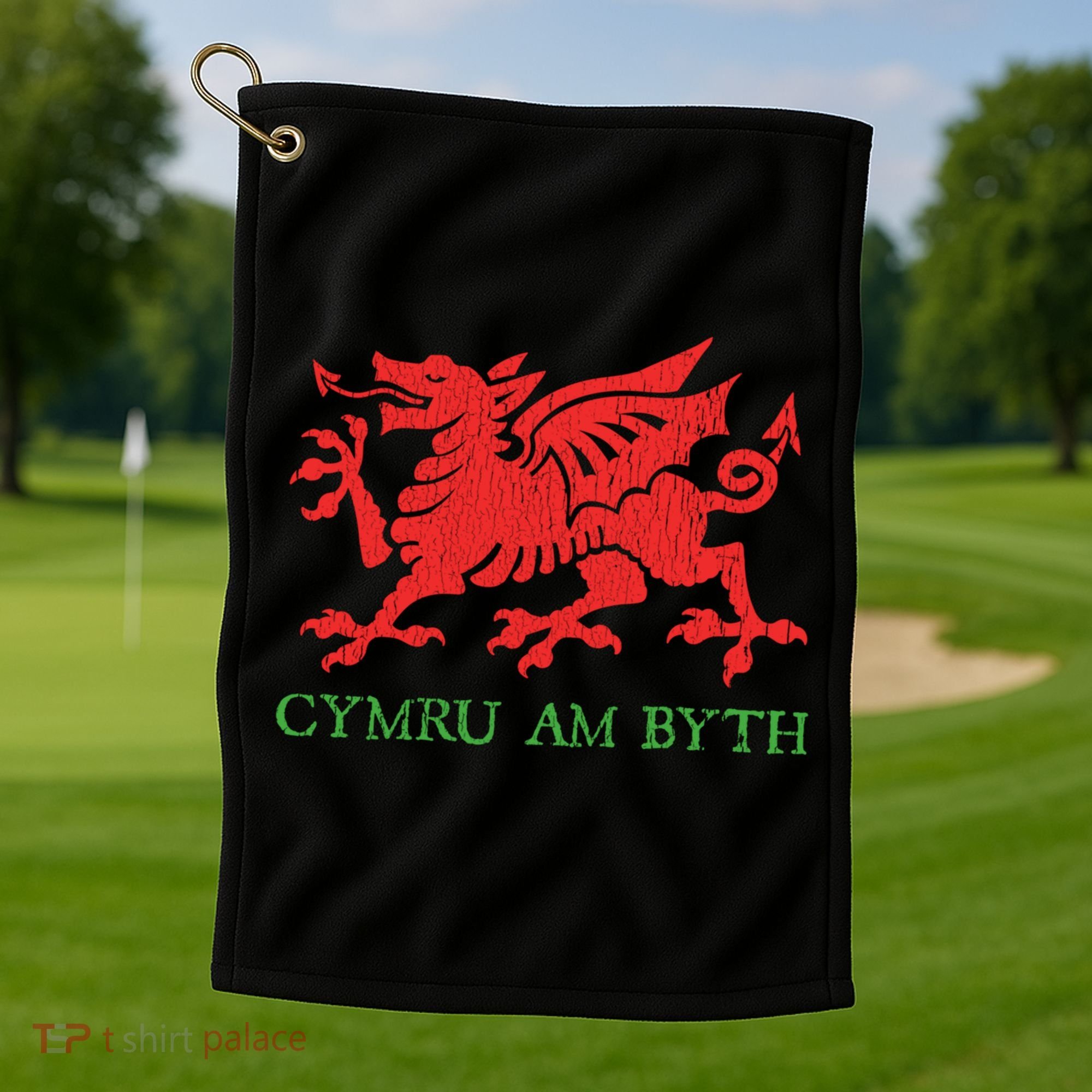 Cymru Am Byth Welsh Rugby Dragon Wales Player Pride Funny Gift Golf Towel