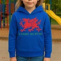 Cymru Am Byth Welsh Rugby Dragon Wales Player Pride Funny Gift Kids Hoodie thumb 3