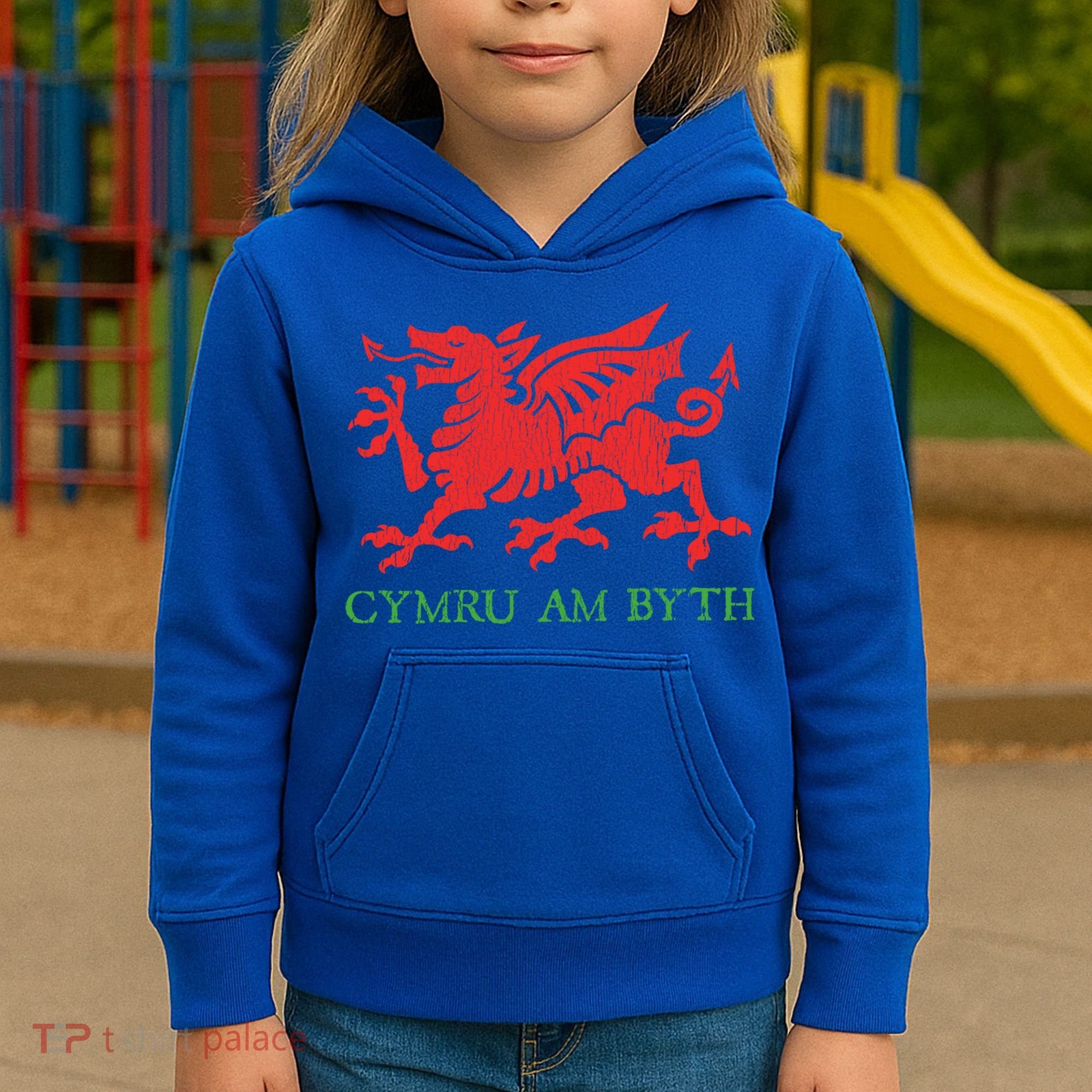 Cymru Am Byth Welsh Rugby Dragon Wales Player Pride Funny Gift Kids Hoodie