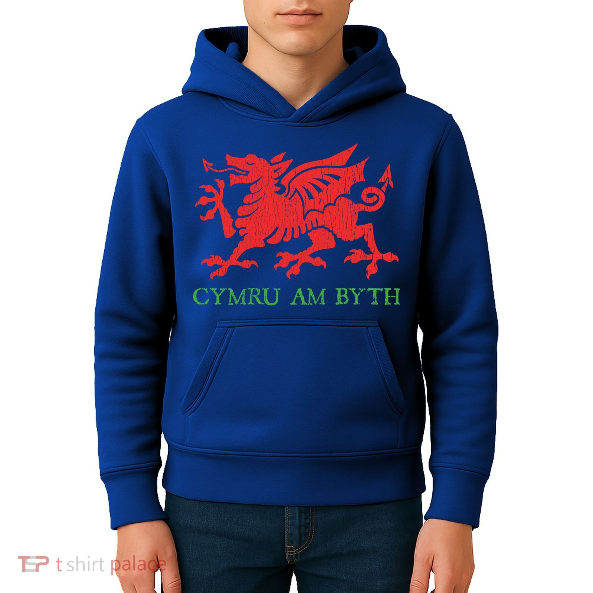 Cymru Am Byth Welsh Rugby Dragon Wales Player Pride Funny Gift Kids Hoodie