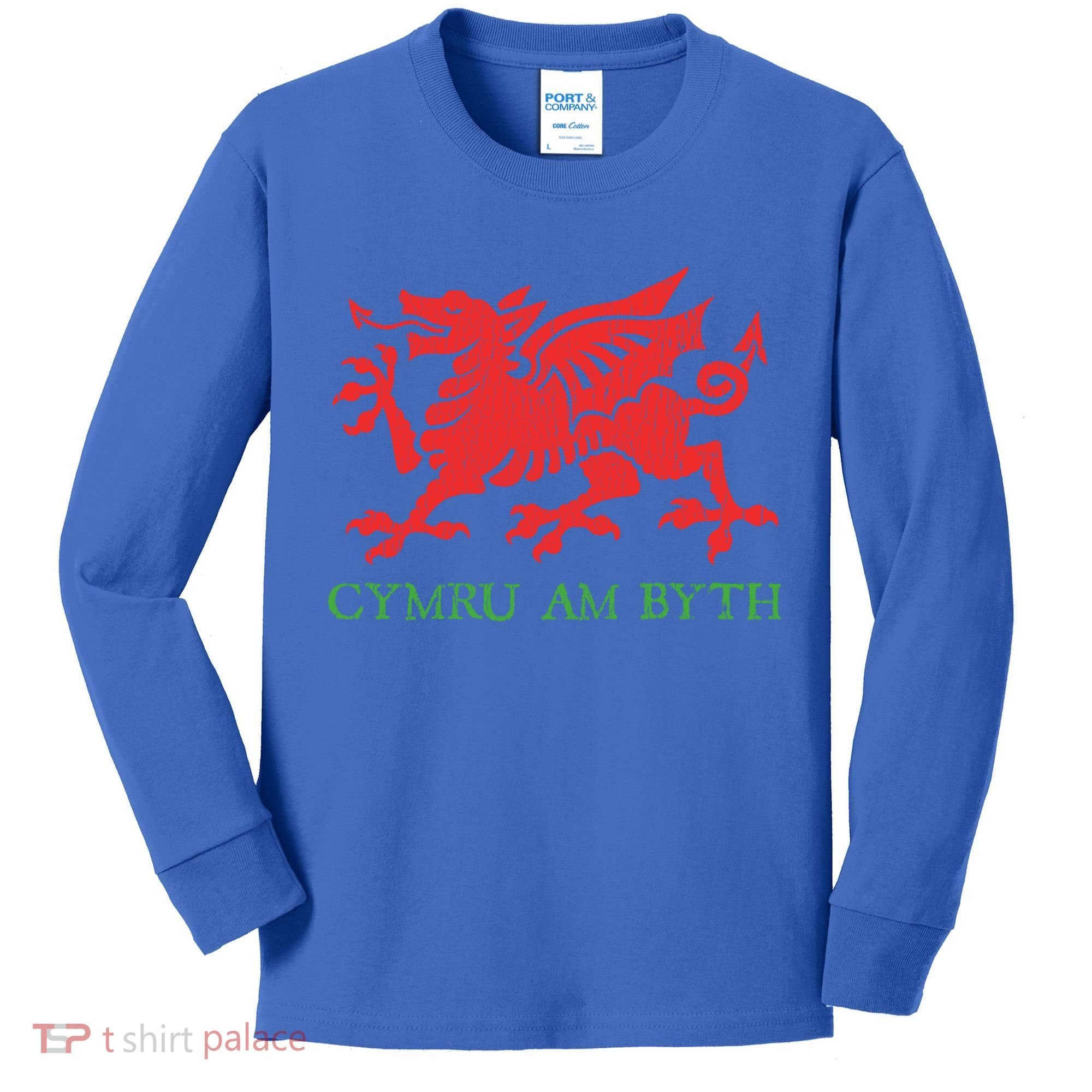 Cymru Am Byth Welsh Rugby Dragon Wales Player Pride Funny Gift Kids Long Sleeve Shirt
