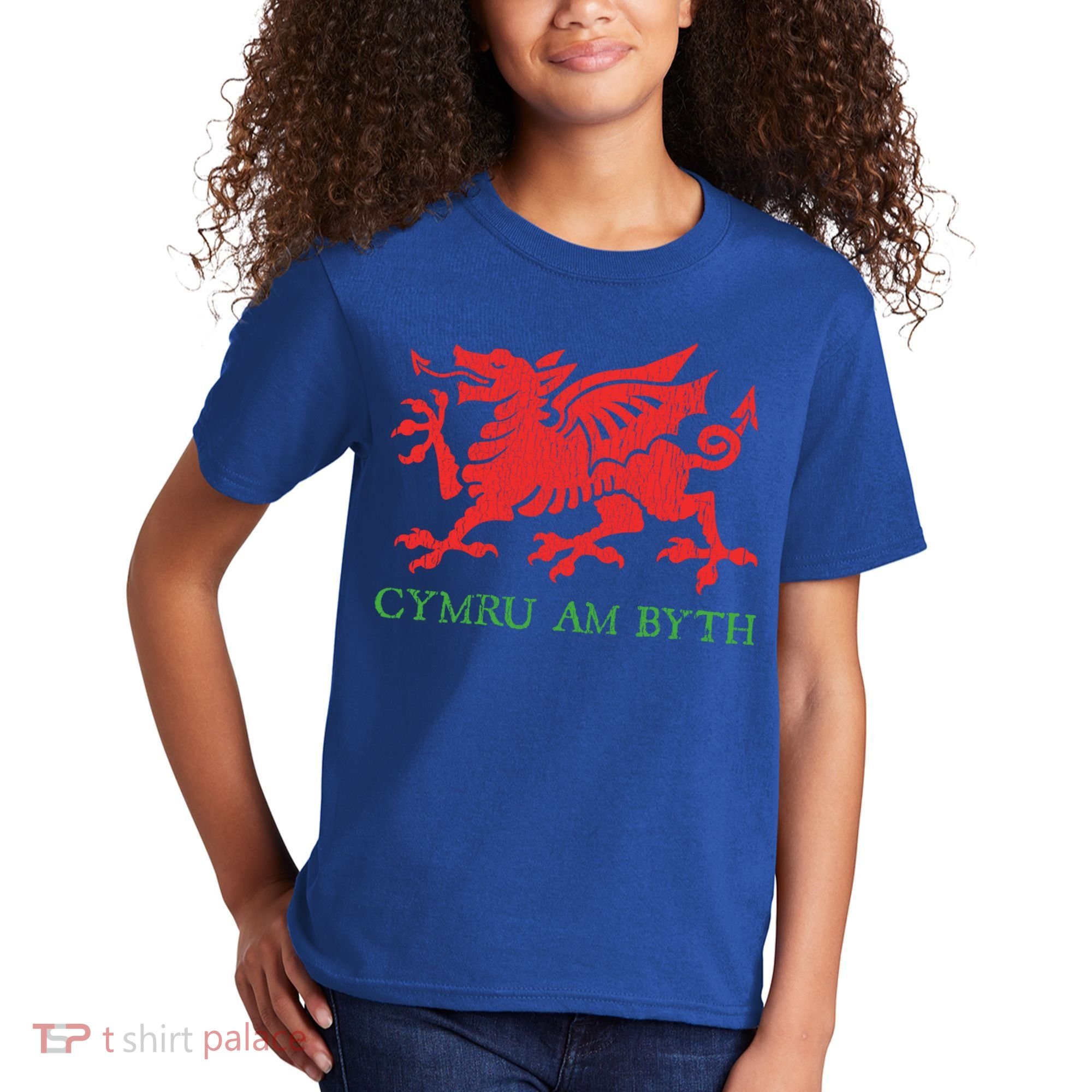 Cymru Am Byth Welsh Rugby Dragon Wales Player Pride Funny Gift Kids T-Shirt