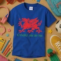 Cymru Am Byth Welsh Rugby Dragon Wales Player Pride Funny Gift Kids T-Shirt thumb 3
