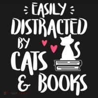 Cat And Book Lover Funny Easily Distracted By Cats And Books Meaningful Gift Women's Hoodie thumb 2