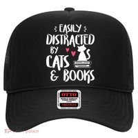 Cat And Book Lover Funny Easily Distracted By Cats And Books Meaningful Gift Hat thumb 0