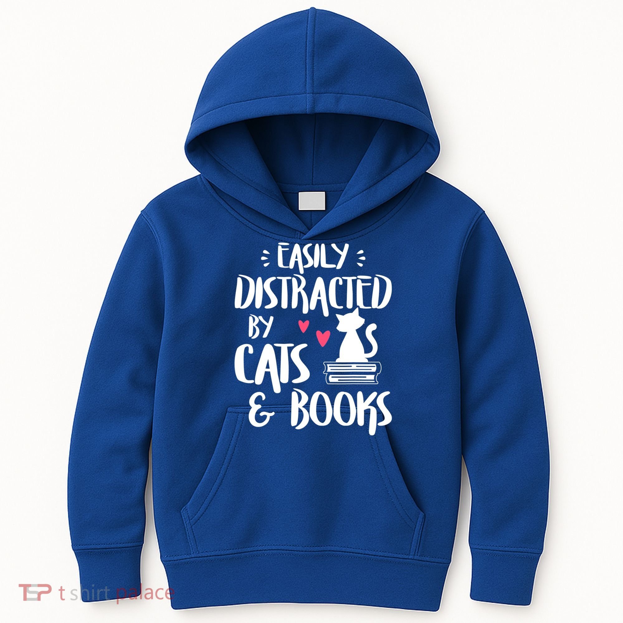 Cat And Book Lover Funny Easily Distracted By Cats And Books Meaningful Gift Kids Hoodie