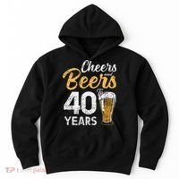 Cheers and Beers to 40 Years Birthday Beer Lover Party Hoodie thumb 0