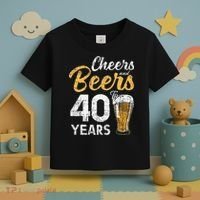 Cheers and Beers to 40 Years Birthday Beer Lover Party Toddler T-Shirt thumb 3