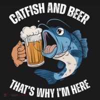 Catfish And Beer ThatS Why IM Here Catfish Fishing Cool Gift Backpack thumb 2
