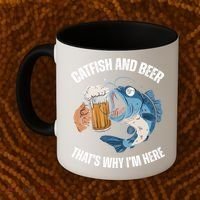 Catfish And Beer ThatS Why IM Here Catfish Fishing Cool Gift Coffee Mug thumb 2