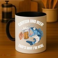 Catfish And Beer ThatS Why IM Here Catfish Fishing Cool Gift Coffee Mug thumb 4