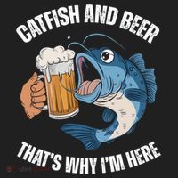 Catfish And Beer ThatS Why IM Here Catfish Fishing Cool Gift Beanie thumb 2