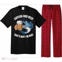 Catfish And Beer ThatS Why IM Here Catfish Fishing Cool Gift Pajama Set thumb 0