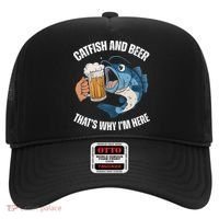 Catfish And Beer ThatS Why IM Here Catfish Fishing Cool Gift Hat thumb 0