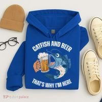 Catfish And Beer ThatS Why IM Here Catfish Fishing Cool Gift Hoodie thumb 4