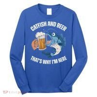 Catfish And Beer ThatS Why IM Here Catfish Fishing Cool Gift Long Sleeve Shirt thumb 0