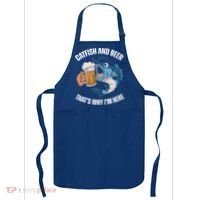 Catfish And Beer ThatS Why IM Here Catfish Fishing Cool Gift Apron thumb 0