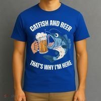 Catfish And Beer ThatS Why IM Here Catfish Fishing Cool Gift T-Shirt thumb 3
