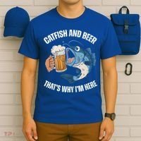Catfish And Beer ThatS Why IM Here Catfish Fishing Cool Gift T-Shirt thumb 6