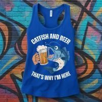 Catfish And Beer ThatS Why IM Here Catfish Fishing Cool Gift Women's Tank Top thumb 3