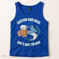 Catfish And Beer ThatS Why IM Here Catfish Fishing Cool Gift Tank Top thumb 2