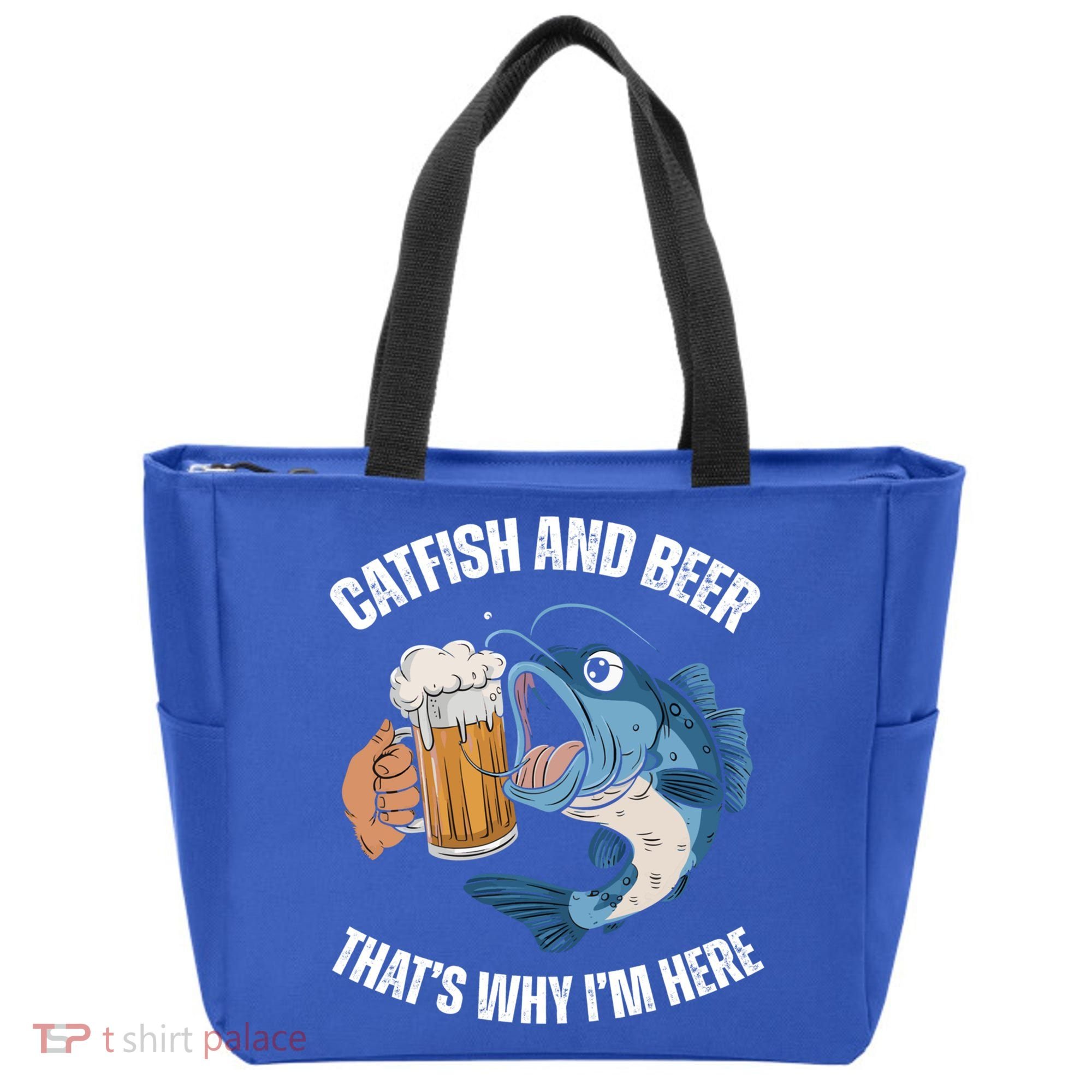 Catfish And Beer ThatS Why IM Here Catfish Fishing Cool Gift Tote Bag