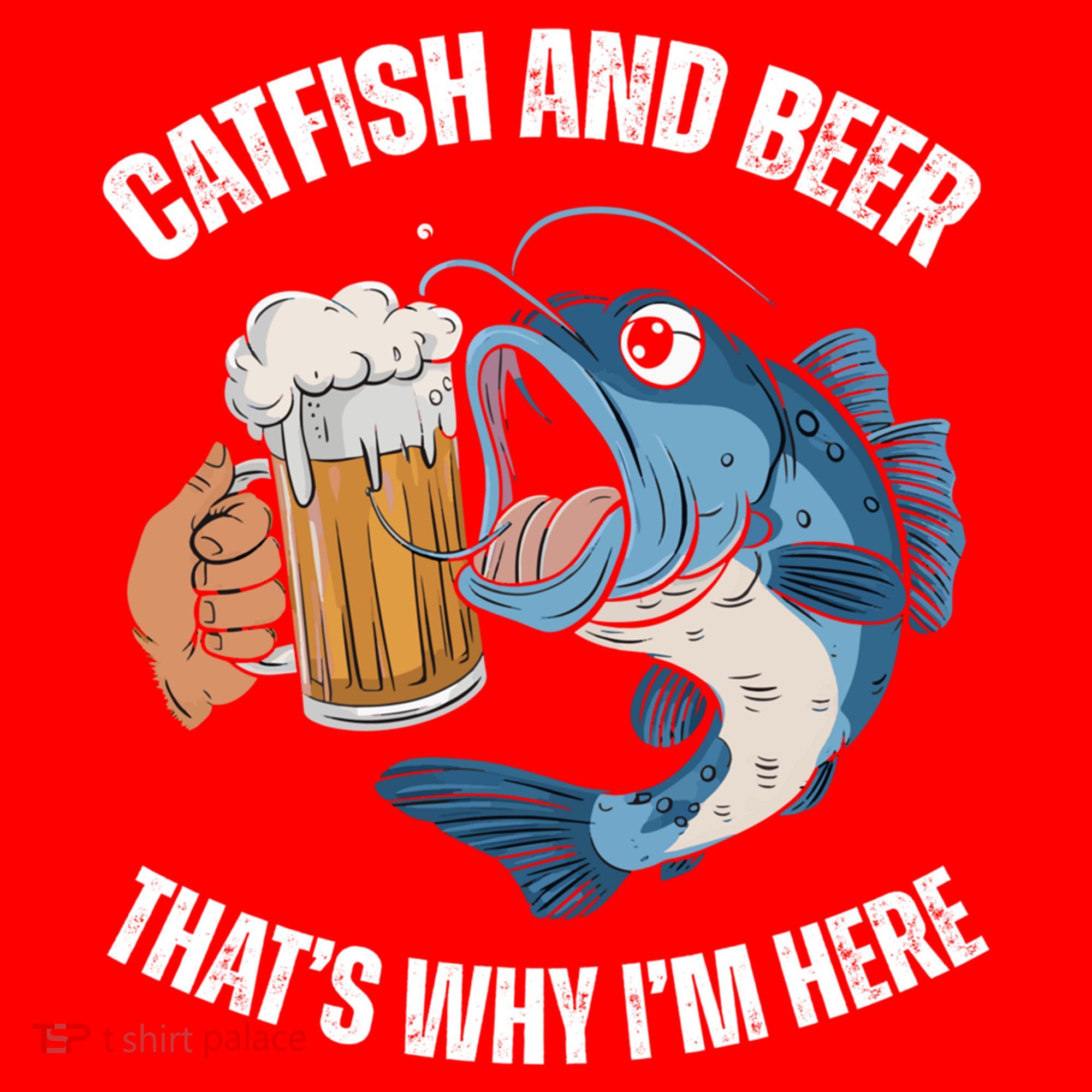 Catfish And Beer ThatS Why IM Here Catfish Fishing Cool Gift Santa Hat