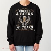 Cheers and Beers to 41 Years 41st Birthday Anniversary  Women's Sweatshirt thumb 0