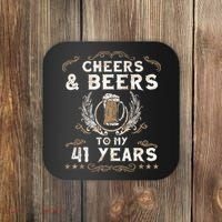 Cheers and Beers to 41 Years 41st Birthday Anniversary  Coaster thumb 0