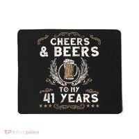Cheers and Beers to 41 Years 41st Birthday Anniversary  Mousepad thumb 0