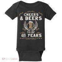 Cheers and Beers to 41 Years 41st Birthday Anniversary  Baby Bodysuit thumb 0