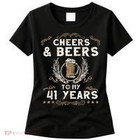 Cheers and Beers to 41 Years 41st Birthday Anniversary  Women's T-Shirt thumb 0