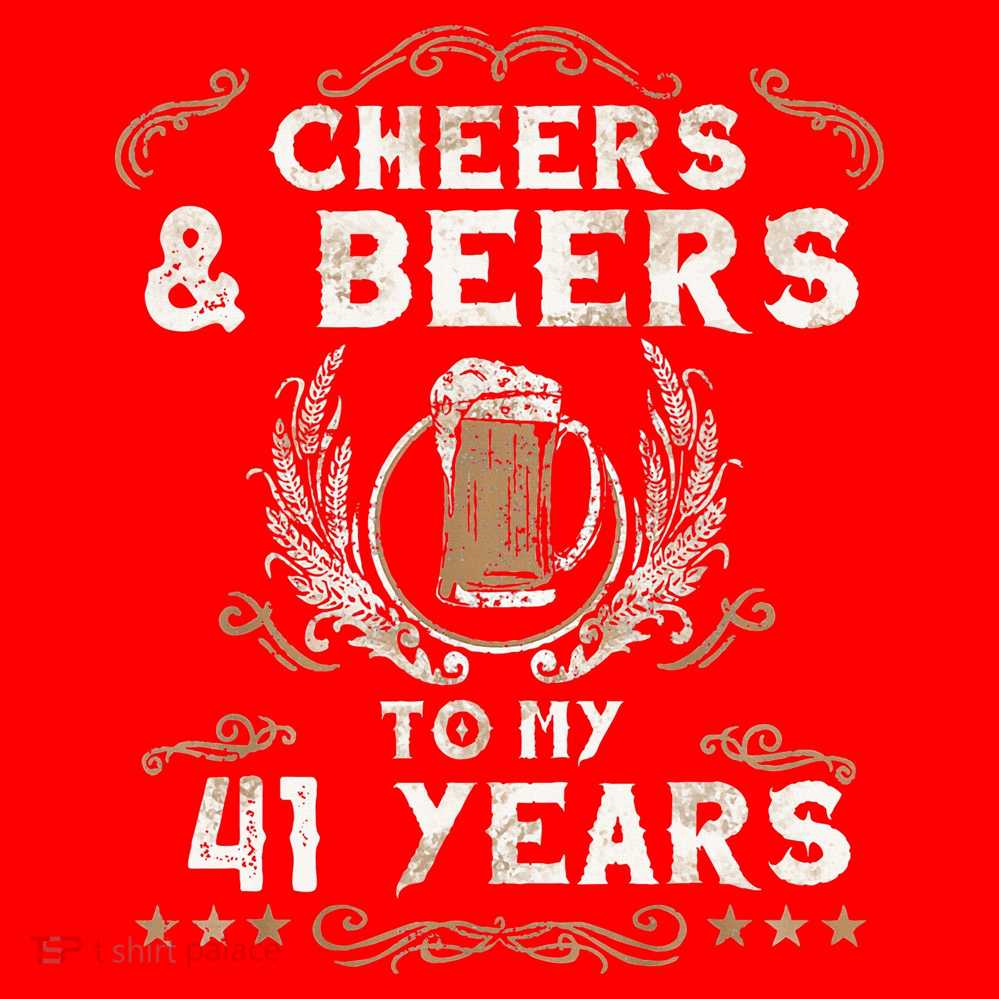 Cheers and Beers to 41 Years 41st Birthday Anniversary  Santa Hat
