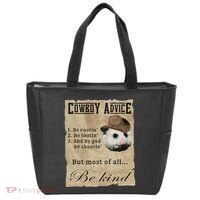 Cowboy Advice Be Rootin Be Tootin And By God Be Shootin Tote Bag thumb 0