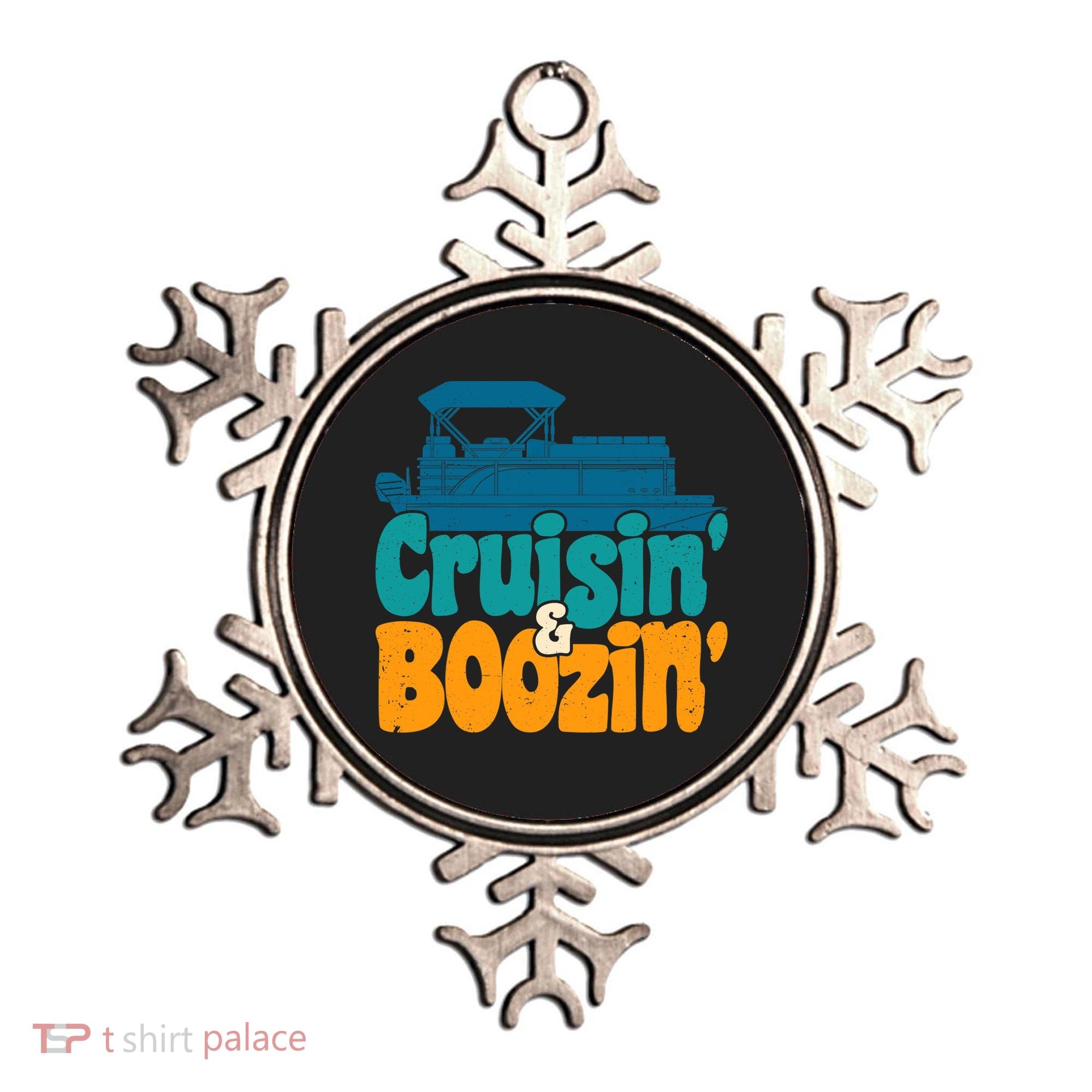Cruisin' and Boozin' Party Pontoon Boat Booze Captain Ornament